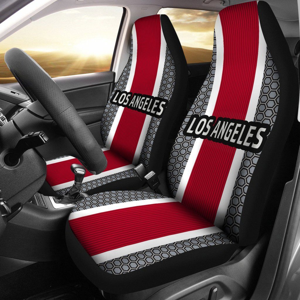 Los Angeles Angels Inspired Sports Stripe Auto Seat Covers SUV Seat Covers Truck Seat Covers (Set of