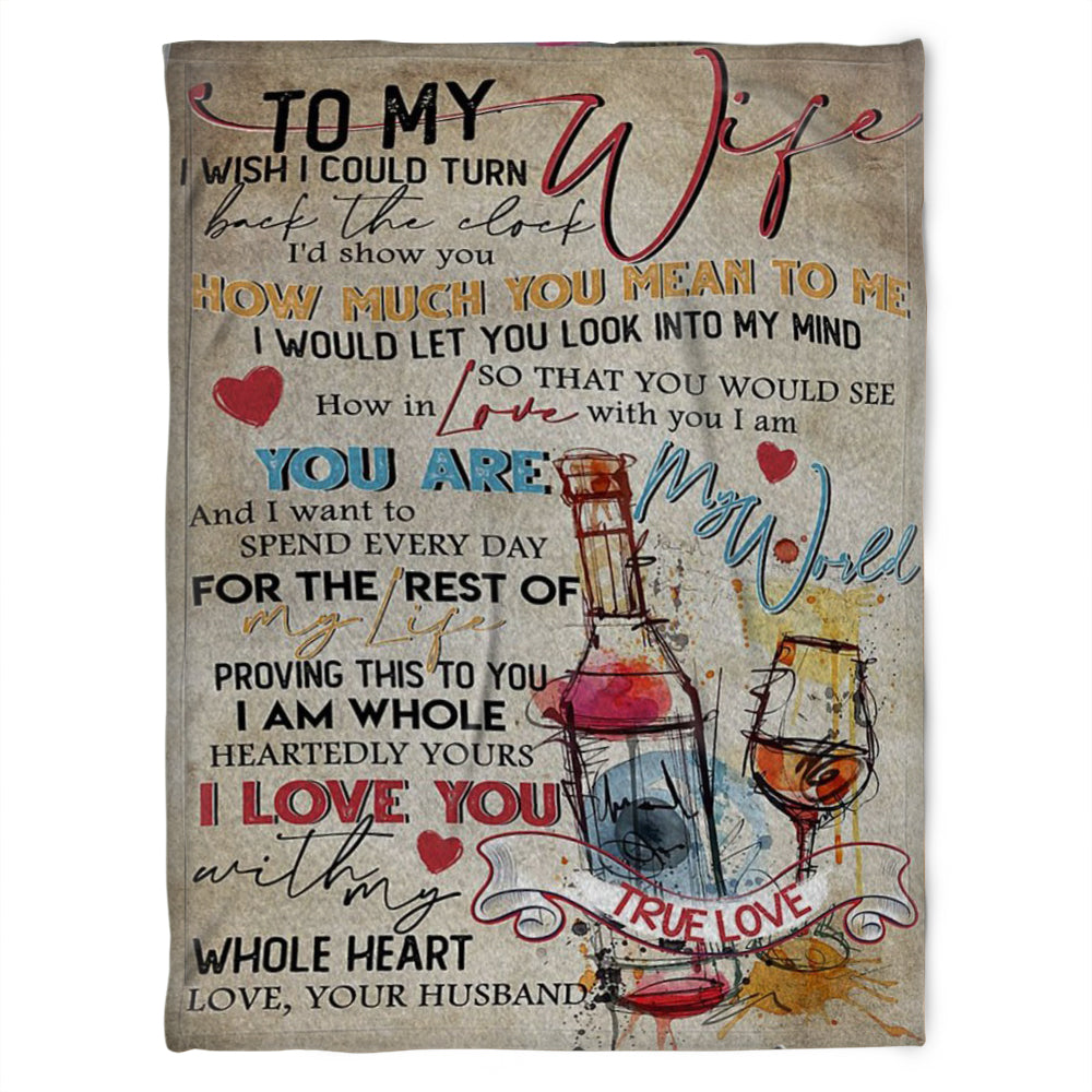 To My Wife Blanket, Fleece Blanket,You Are My World And I Want To Spend Every Day,Gift For Wife Family Home Decor Bedding Couch Sofa Soft And Comfy Cozy