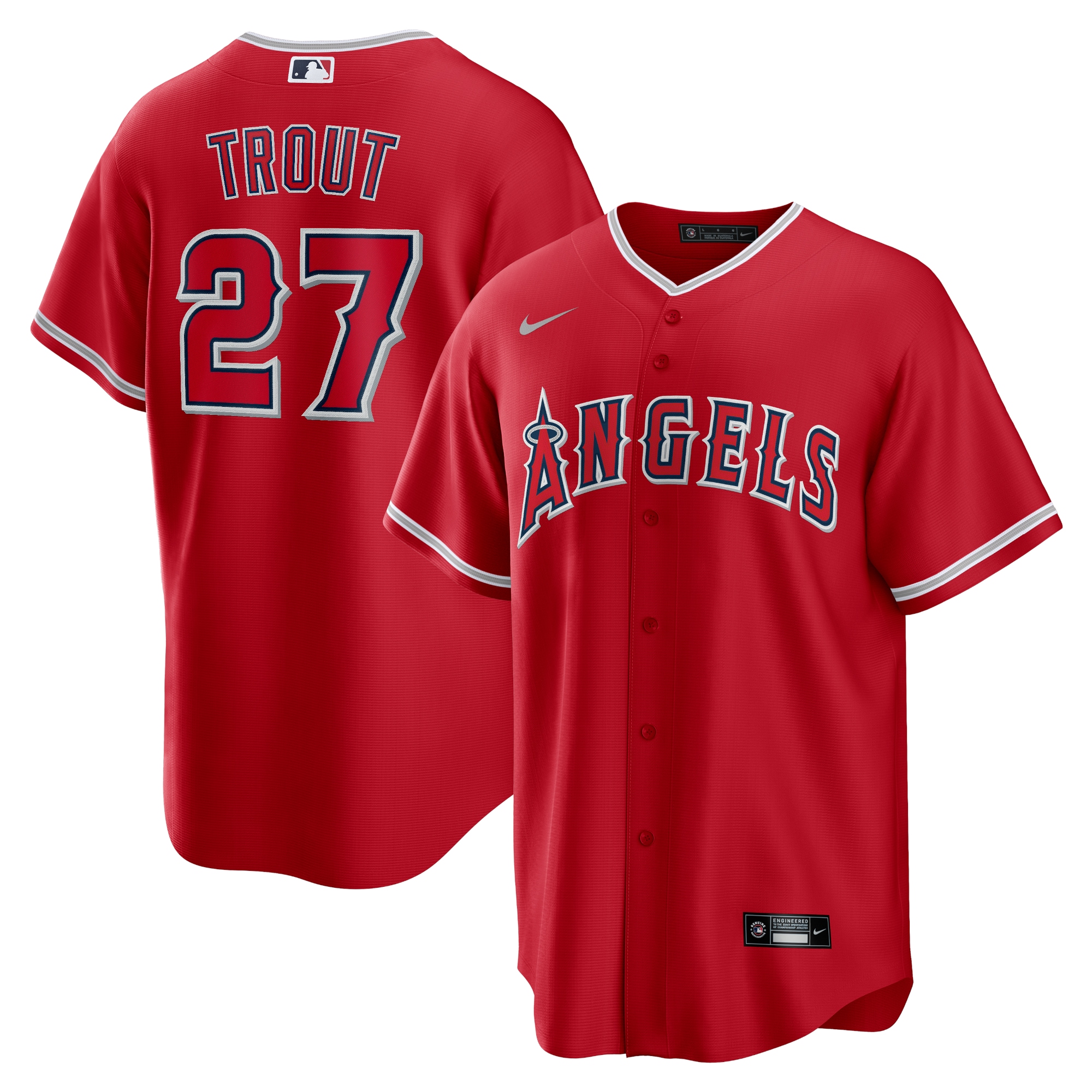 Mike Trout Los Angeles Angels Alternate Replica Player Name Jersey – Red