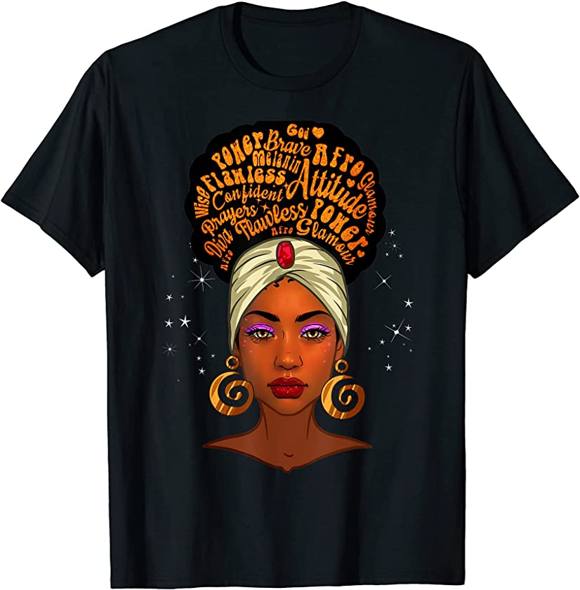 Black Queen Beautiful Women Melanin Queen Black Girl Magic T-Shirt