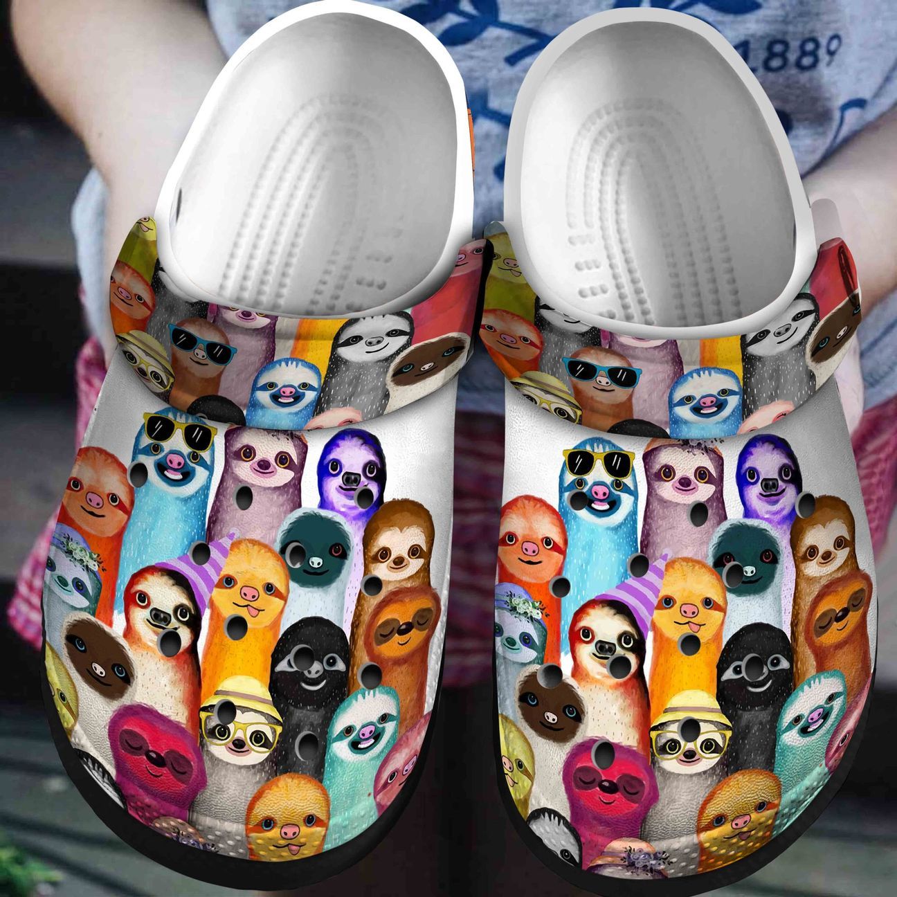 Sloth Personalized Clog, Custom Name, Text, Color, Number Fashion Style For Women, Men, Kid, Print 3D Sloth Society