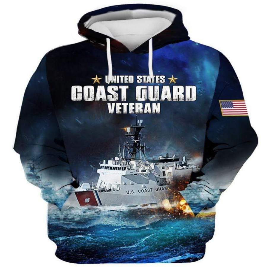 .Us Navy Goast guard veteran Custom Name Hoodie 3D All Over Print #H