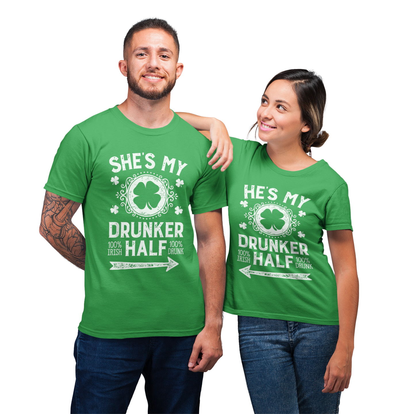 St Patricks Day Couples My Drunker Half Matching Gifts T-Shirt