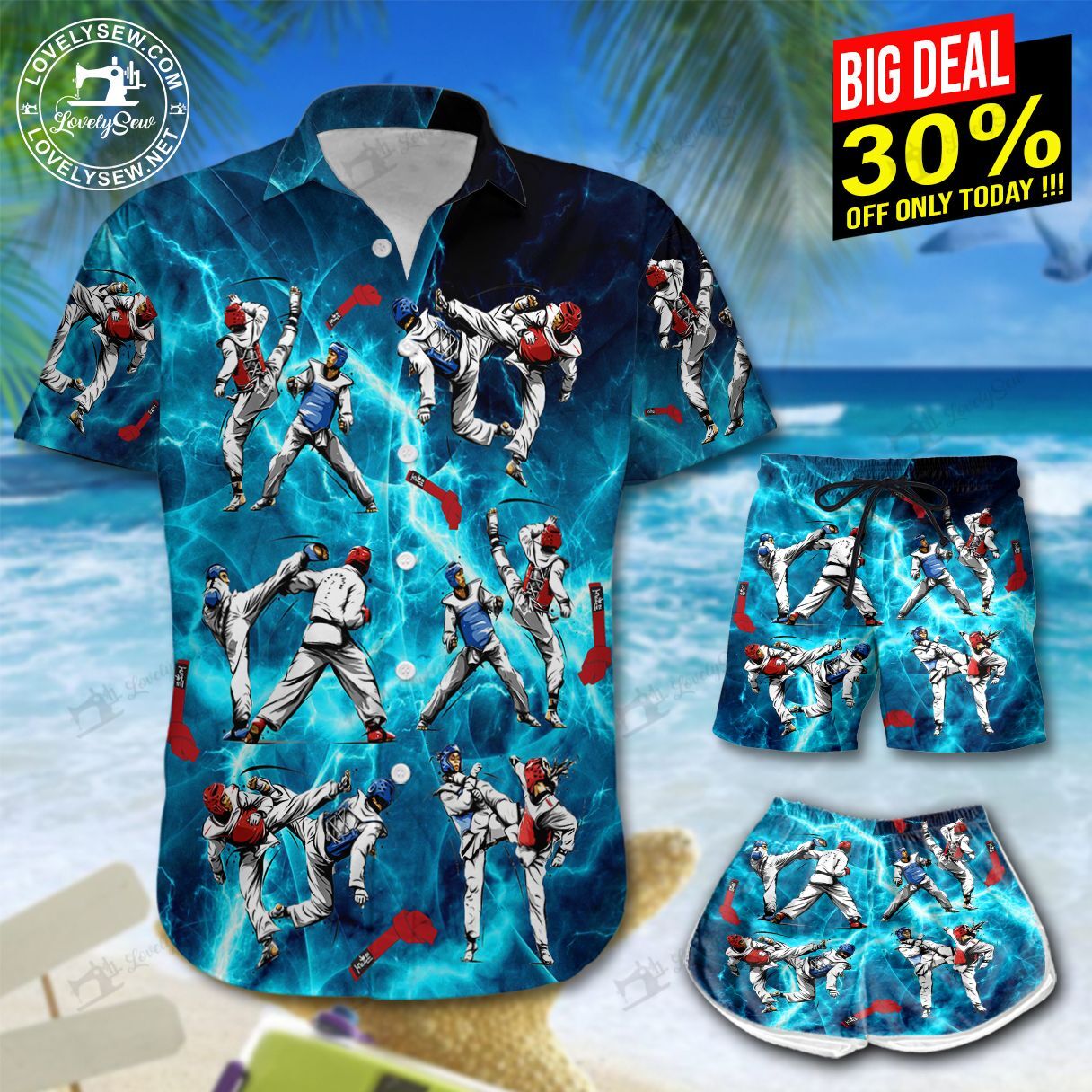 Taekwondo Hawaiian Shirt Shorts Ha33079