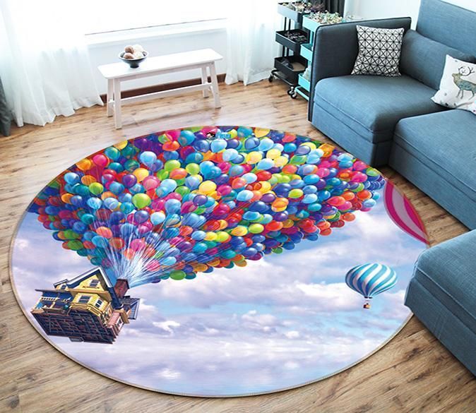 3D Balloon House 328 Round Rug – Round Carpet Home Decor