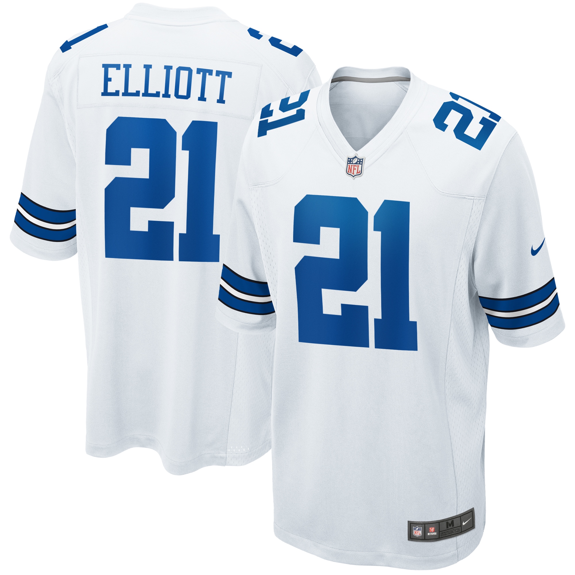 Men’s Dallas Cowboys Ezekiel Elliott White Game Jersey