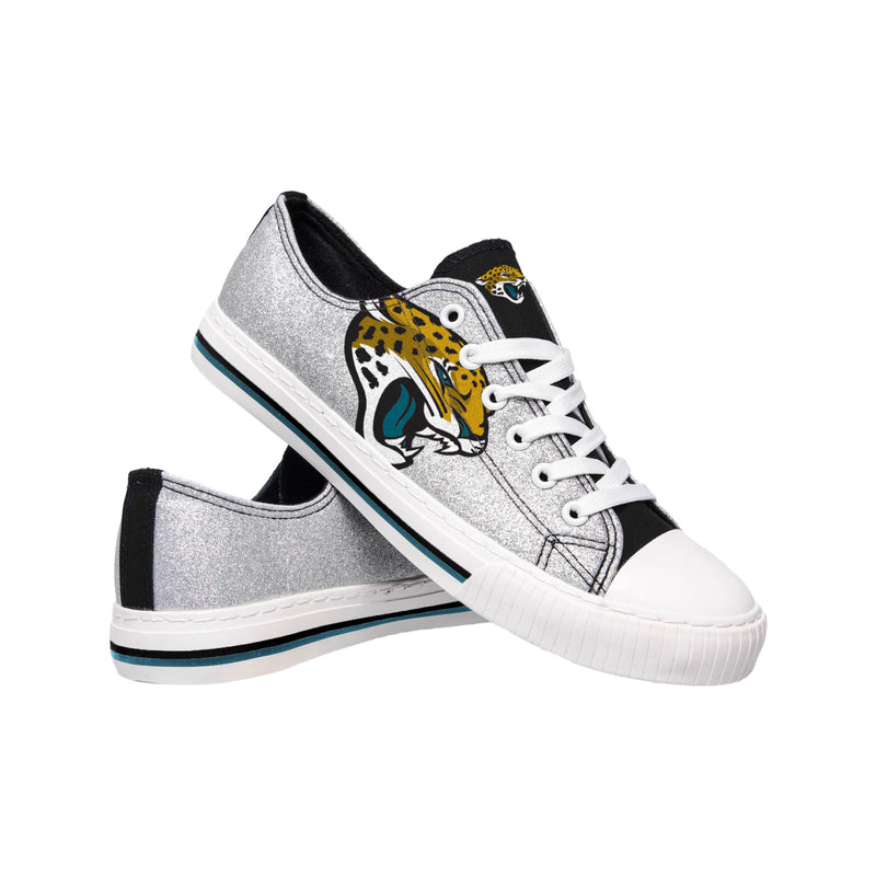 Jacksonville Jaguars NFL Womens Glitter Low Top Canvas Shoes