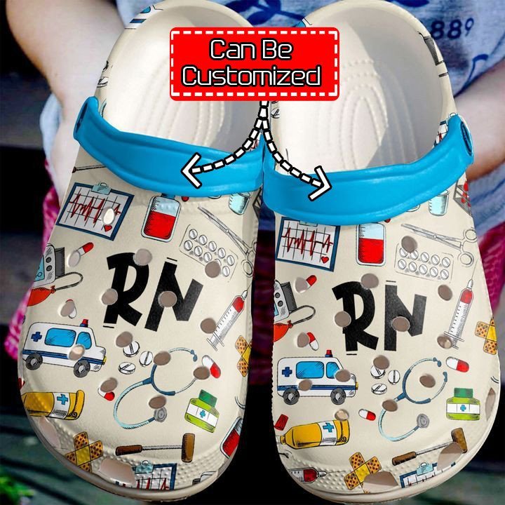 Nurse Rn Pattern Crocs Crocs Clog Shoes Nurse Crocs – Fashionspicex Shop