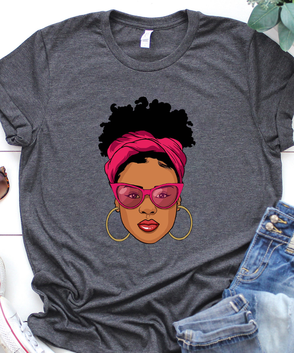 Africa Afro Diva Black Girl Magic Gift Lips Natural Melanin Customizable – Standard T-Shirt