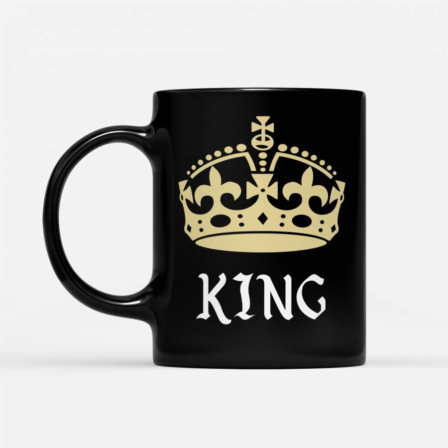 King Crown Love Couple Valentine – Black Mug