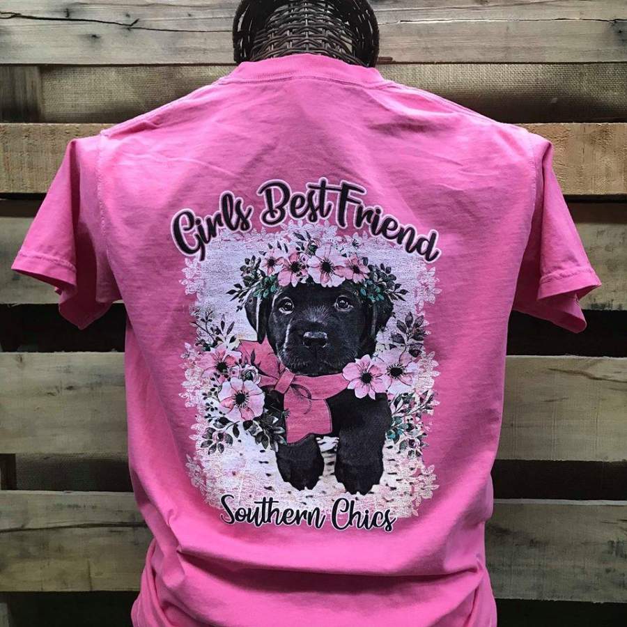 Southern Chics Girl’s Best Friend Puppy Dog Comfort Colors Girlie Bright T Shirt