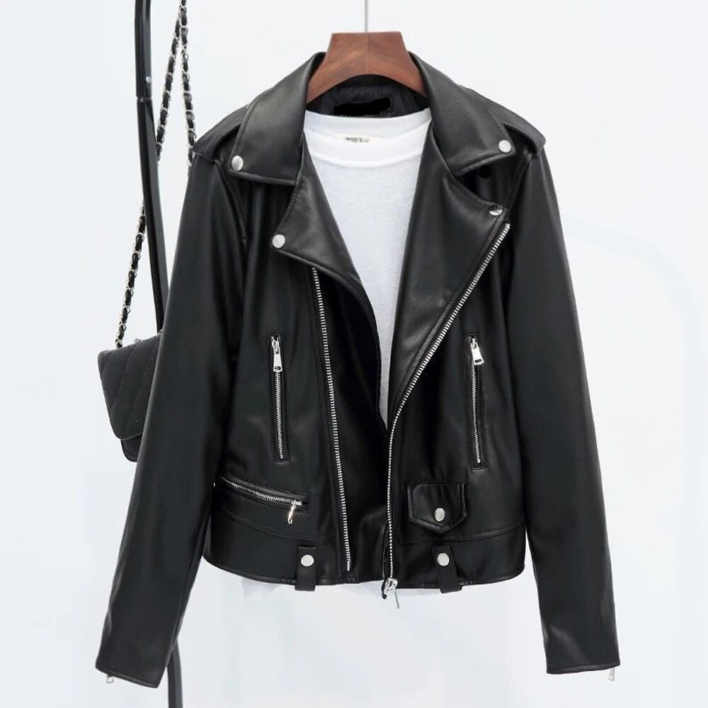 Women Classic Moto Biker Jacket Alx Unishirt24H