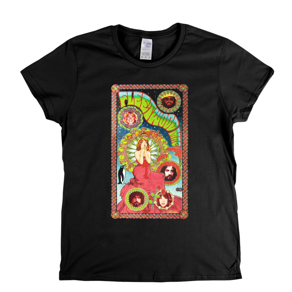 Fleetwood Mac Psychedelic Poster Womens T-Shirt