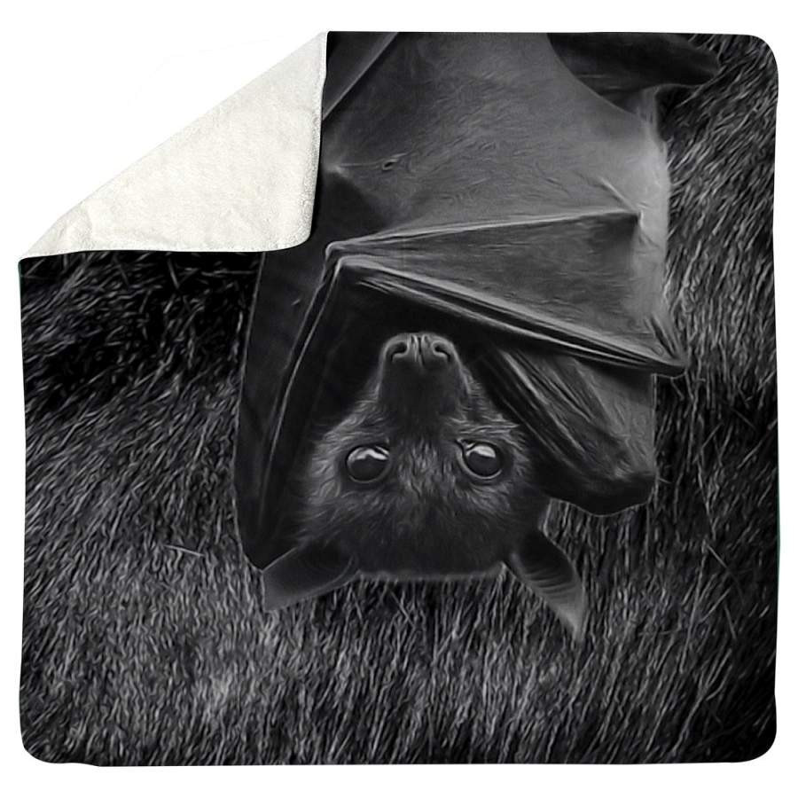 A Black Bat Is Looking At You  Special Custom Design Sherpa Blanket