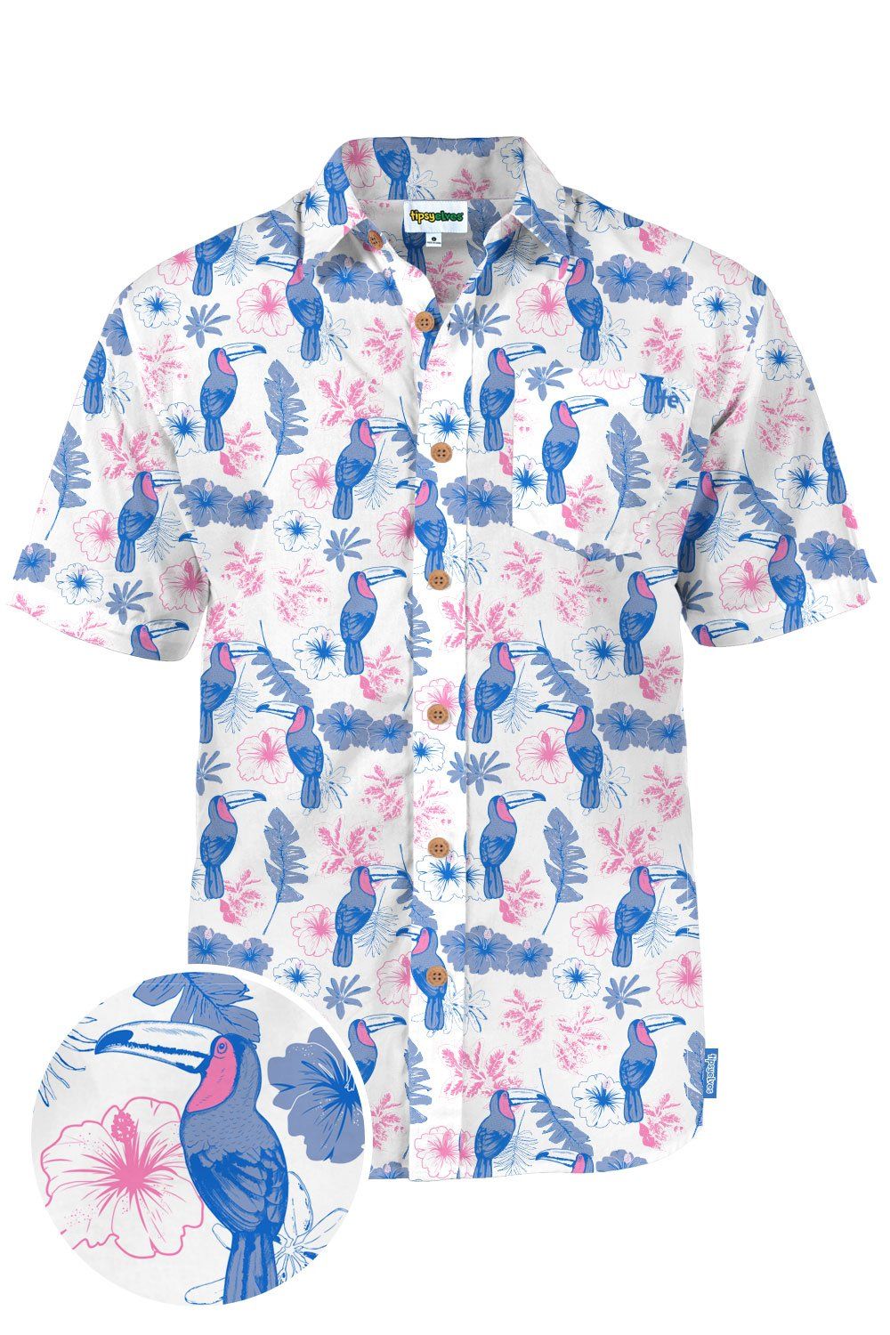 Toucan Tango White Unique Design Hawaii Shirt Ha40038