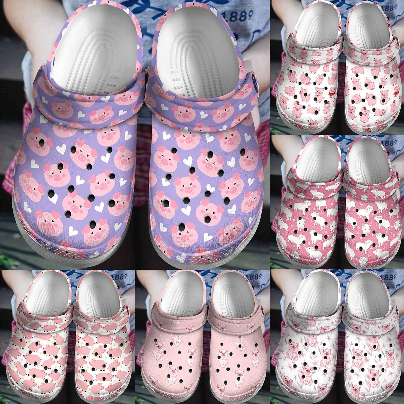 Pig Personalize Clog, Custom Name, Text, Fashion Style For Women, Men, Kid, Print 3D Cute Pig Collection