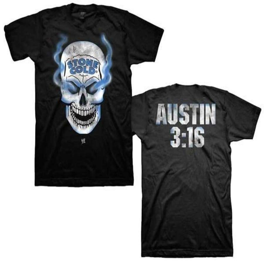 Stone Cold Steve Austin Skull 3:16 Adult Licensed Pro Wrestling T-Shirt