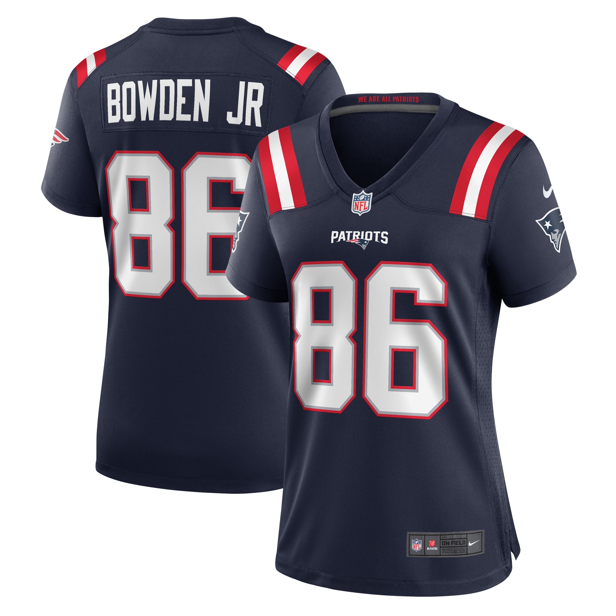 Lynn Bowden Jr. New England Patriots Women's Home Game Player Jersey – Navy