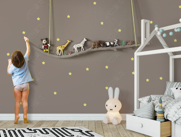 3D Cartoon Animal Swing Wall Mural Wallpaper Lqh 292