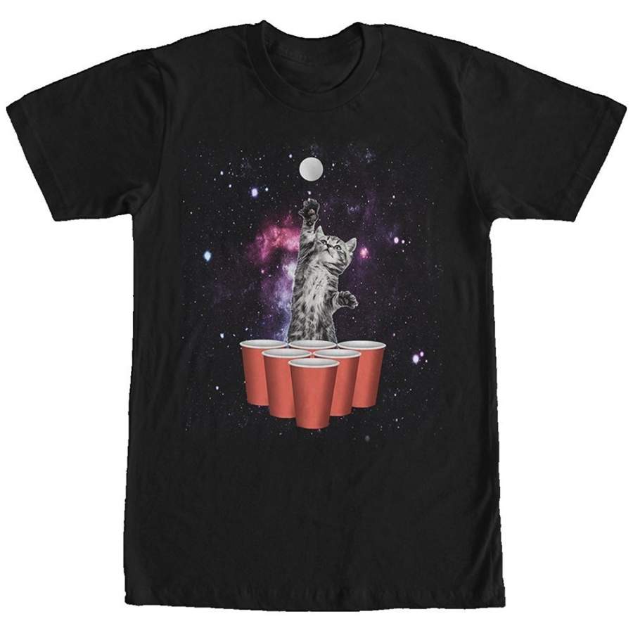 Men Summer T Shirt Lost Gods Kitten Space Beer Pong Mens Graphic T Shirt