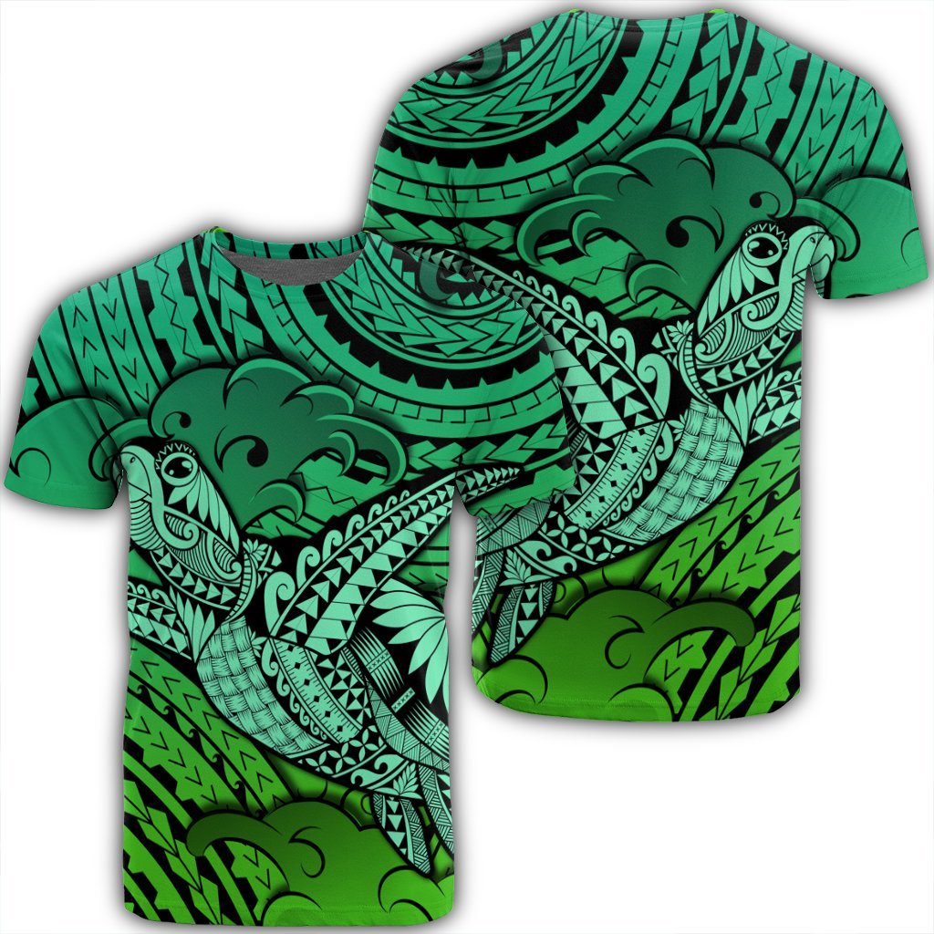 Hawaiian Turtle Wave News Style Green Ah Ha43946