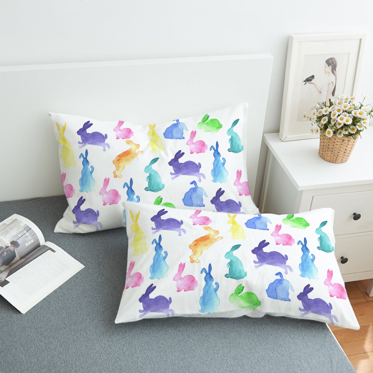 Colorful Bunny Swzt1535 Pillowcase