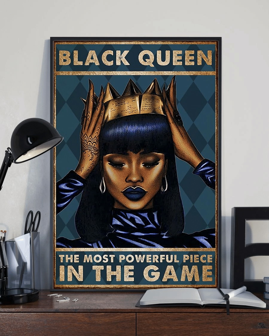 Black Girl Afro Woman Poster Canvas – Gift For Black Woman Black Pride Home Decor Wall Art Black Queen The Most Powerful Evg80084