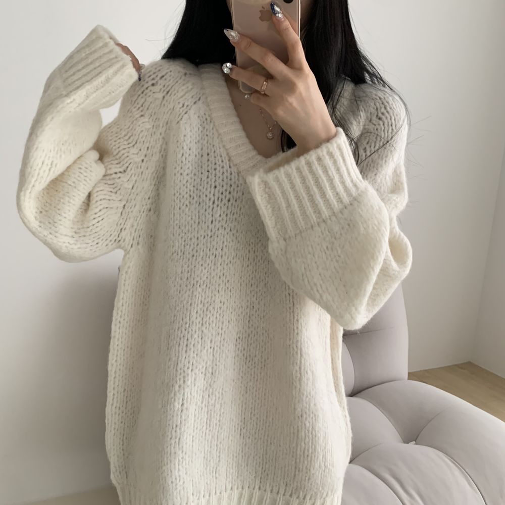 Autumn Winter Fashion Woman Sloid Casual Lovely Casual Pullover Women’s Long Sleeves Warm Loose Tees Knitted Top Soft Large Size alx