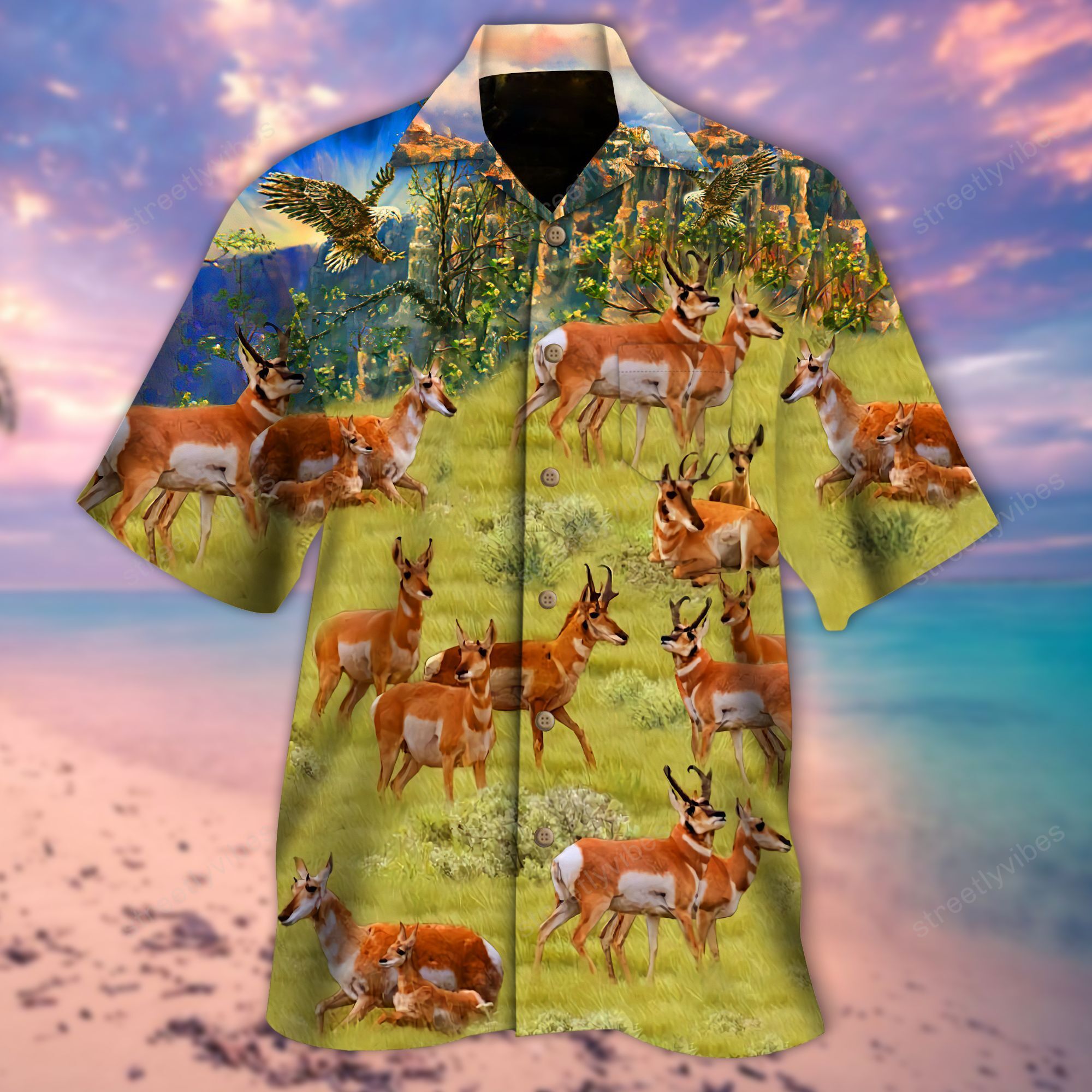 Buck Deer On The Field Hawaii Shirt Re Ha10164