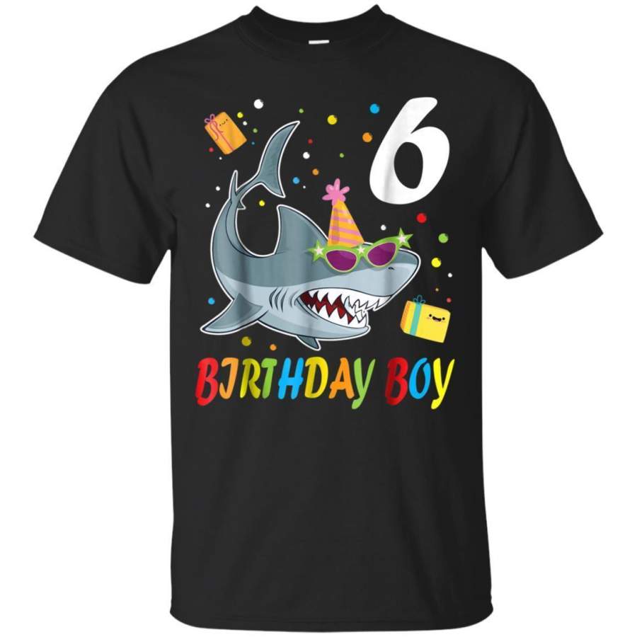 AGR Cute Face Angry Smile Shark 6 Years Old Birthday Boy Tshirt Jaq T-shirt