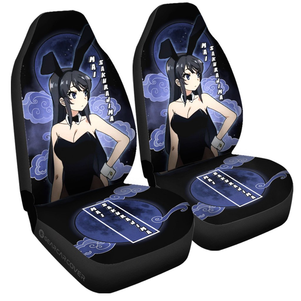 Waifu Mai Sakurajima Car Seat Covers Custom Bunny Girl Senpai Anime Car Accessories For Anime Fans