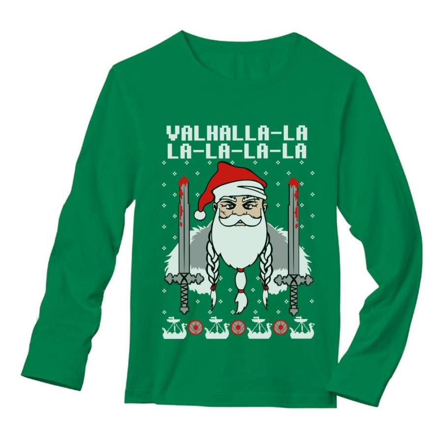 Viking Nordic God Valhalla Mythology Ugly Christmas Sweater Long Sleeve T-Shirt