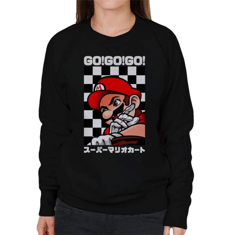 Go Go GO Mario Racing Kart Women’s Sweatshirt