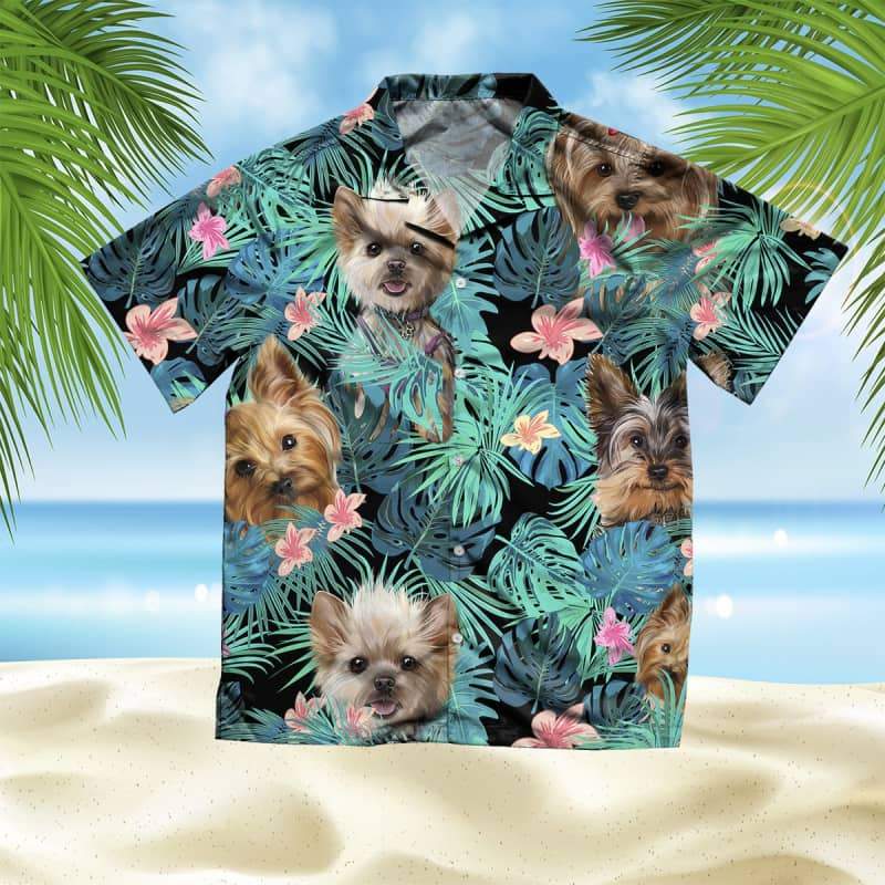 Yorkshire Hawaiian Dog Summer 3D Hawaiian Shirt