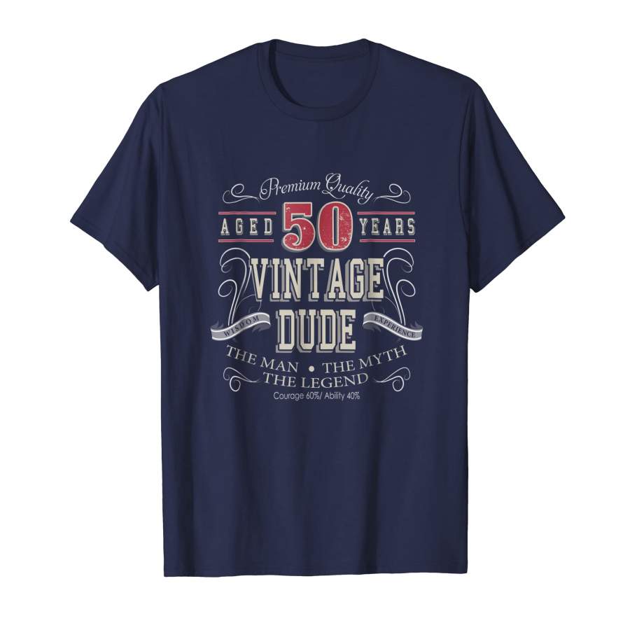 50th Birthday gift shirt Vintage dude 1968 50 year old shir