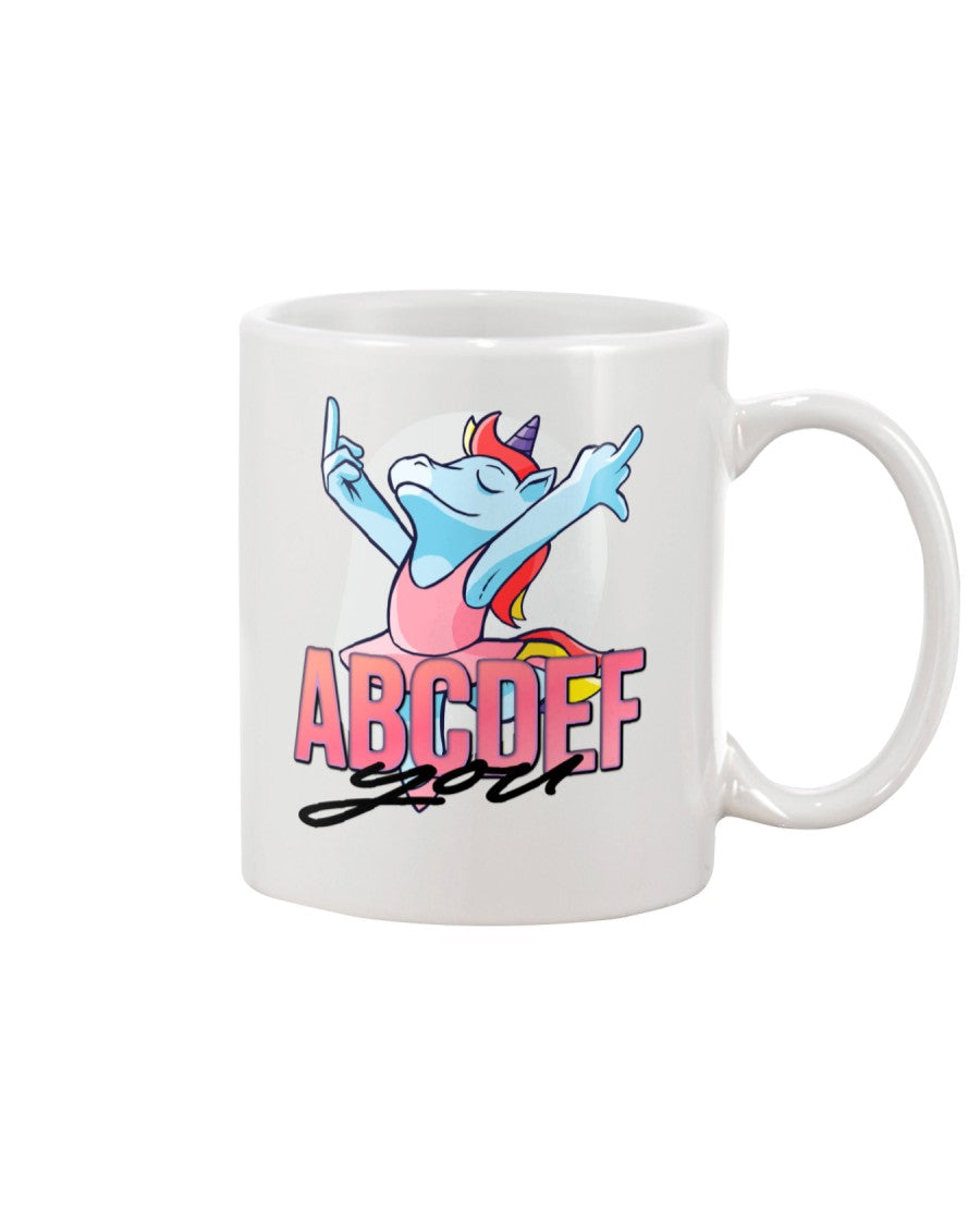 Abcdef You Unicorn Shirts Classic Cotton Or 15 Ounce Coffee Mugs