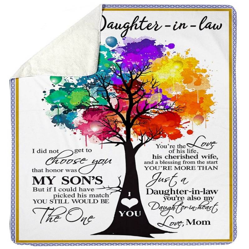 You Are Also My Daughter-in-heart Quote Gift For Daughter-in-law From Mom Sherpa Blanket