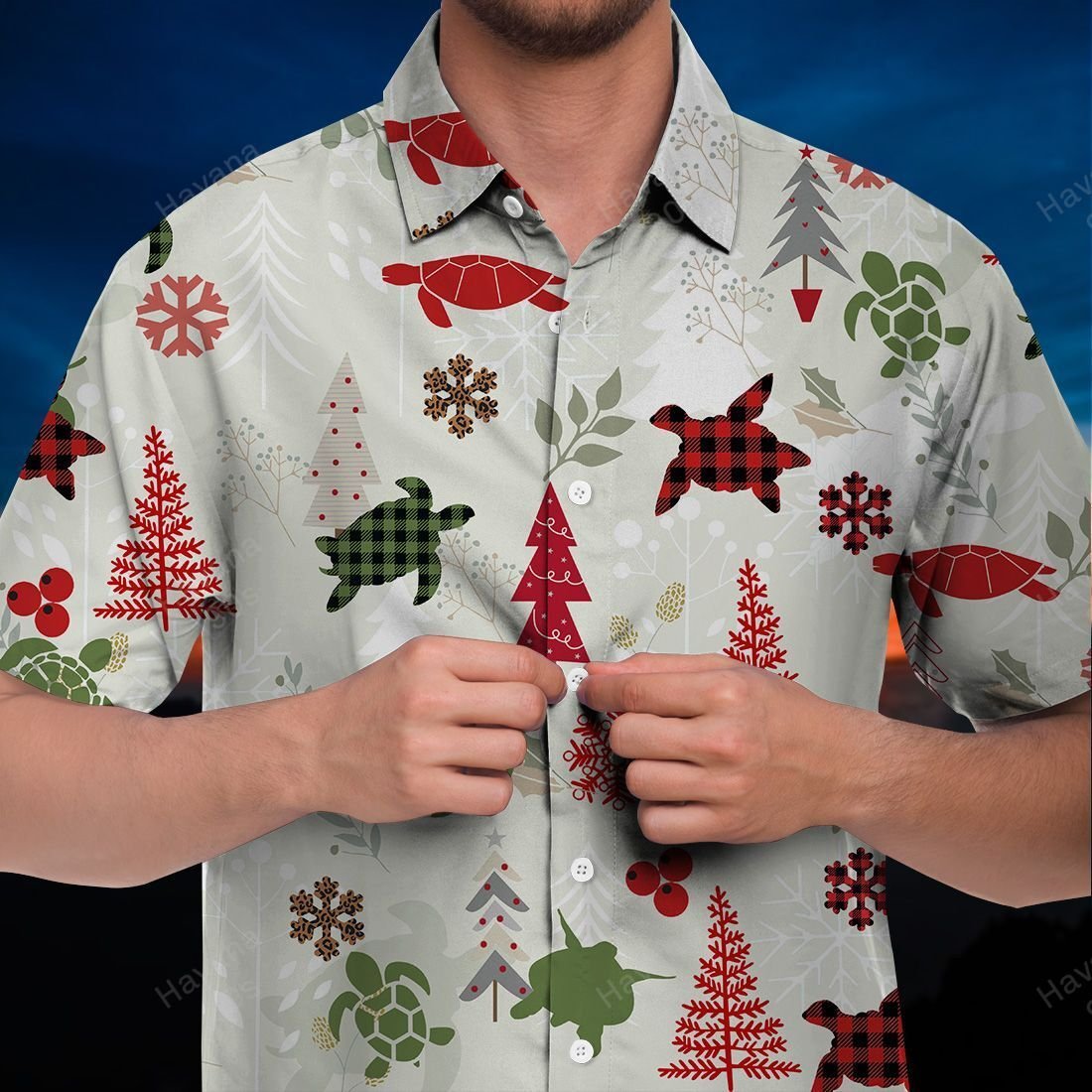 Turtle Hawaiian Shirt Christmas Flannel