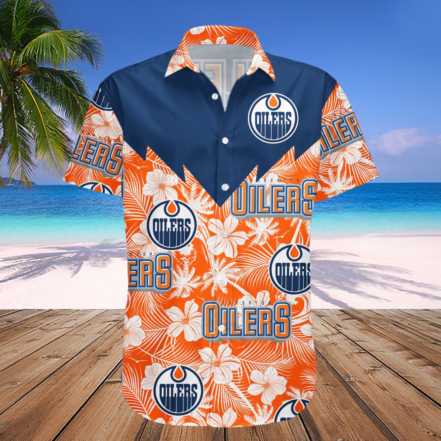 Edmonton Oilers Hawaii Shirt Tropical Seamless- Nhl