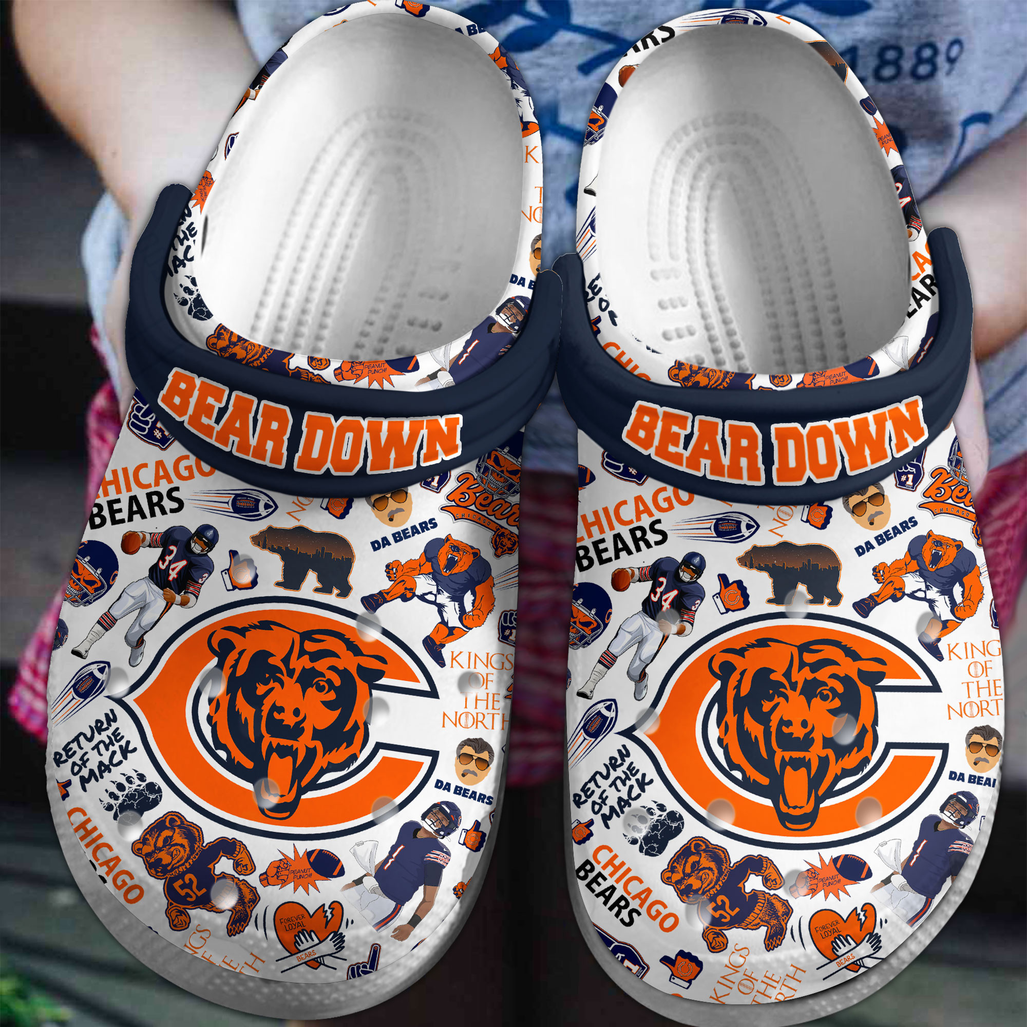 Chicago Bears NFL Sport Crocs Crocband Clogs Shoes Comfortable For Men Women and Kids 2