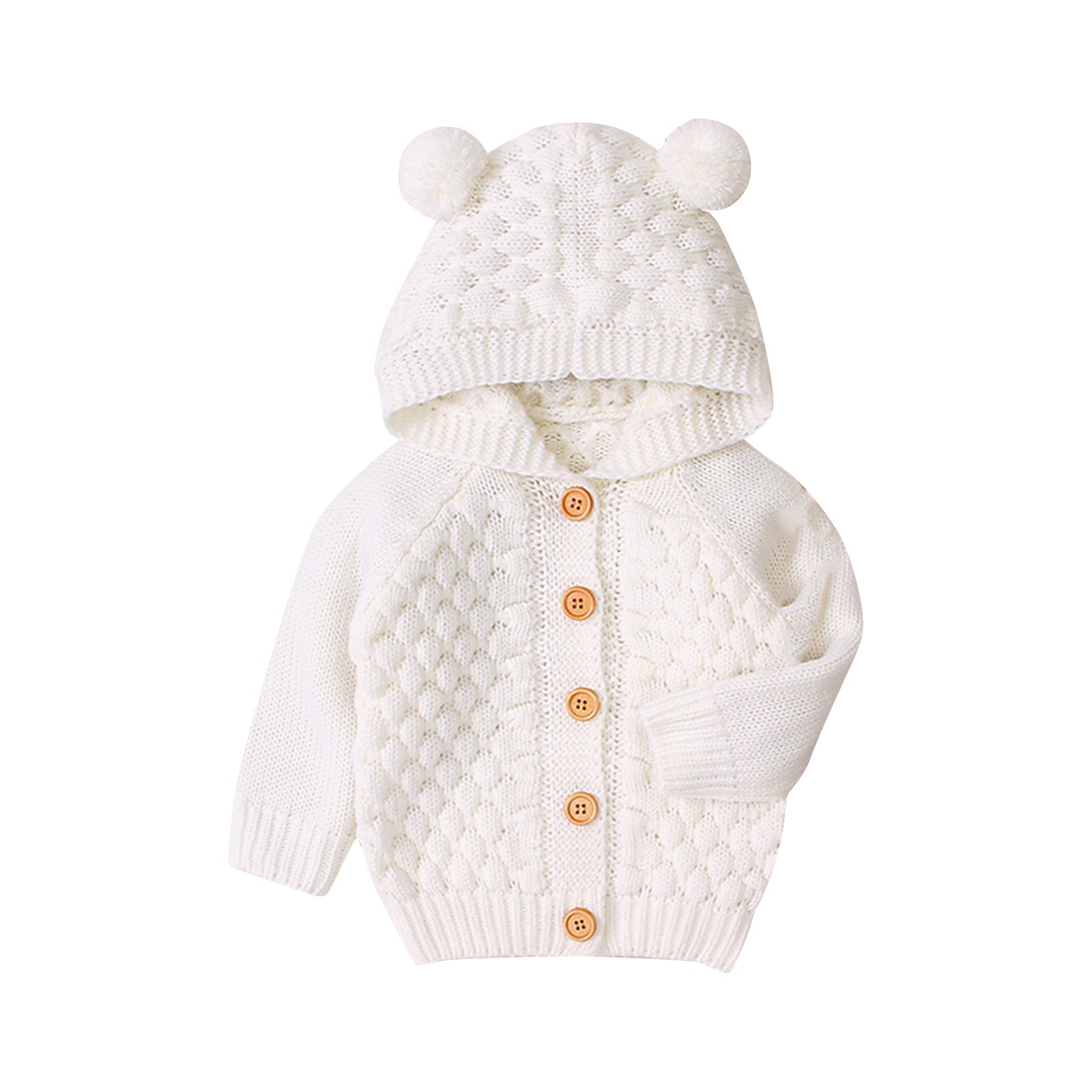 Baby Sweaters Toddler Infant Boys Girls Knitted Outfit Clothes Cute Kid Baby Hooded With Ear Winter Warm Cardigan Coat Outerwear alx