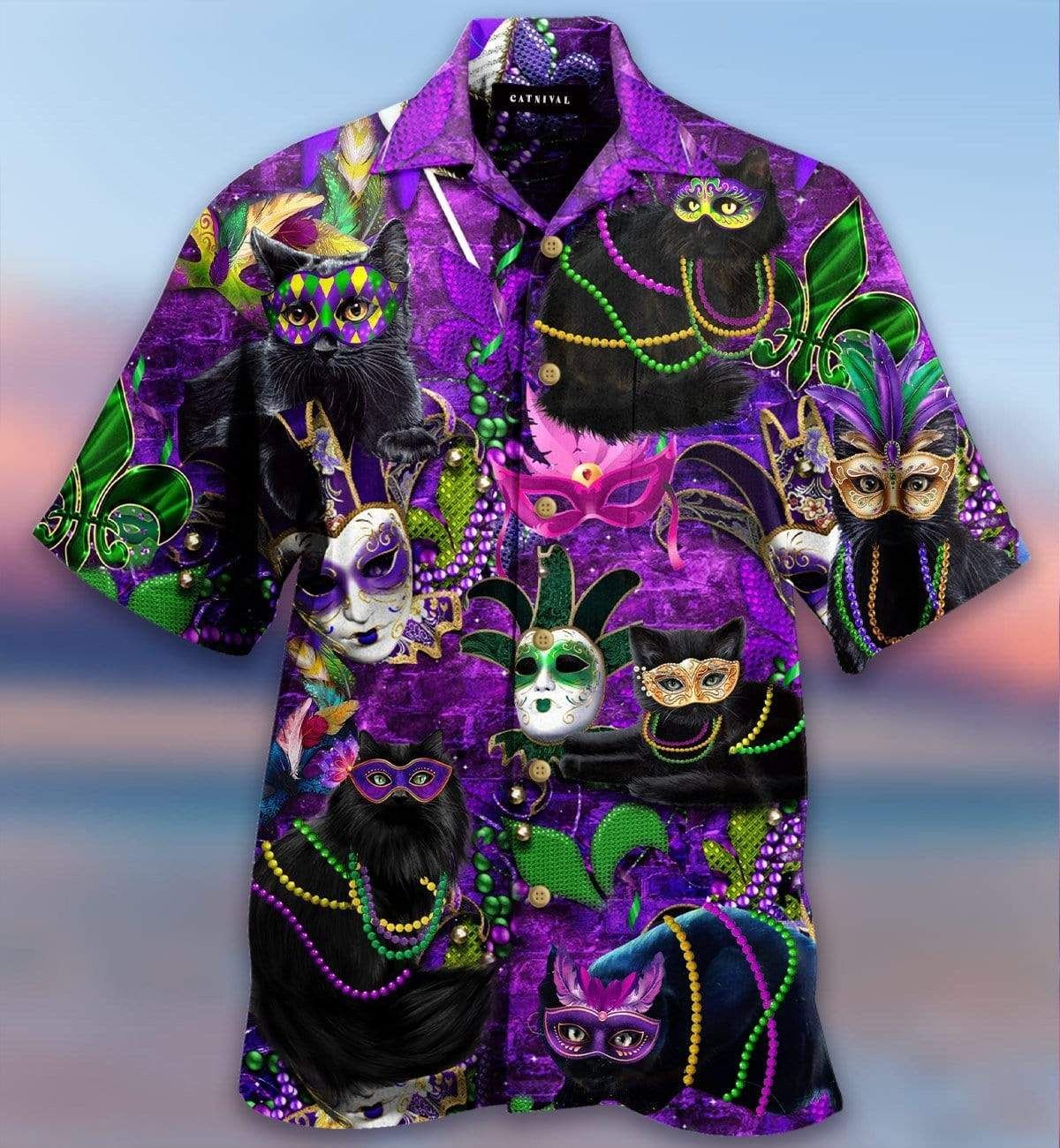 Shop From 1000 Unique Cat Mardi Gras Purple Black Hawaii Aloha Shirts Ha64062