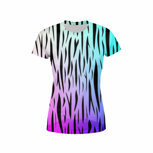 Tiger Stripes Blue Pink Women’S T-Shirt