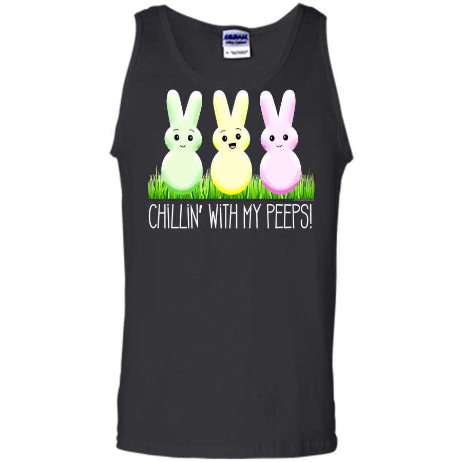 Chillin With My Peeps Cute Easter Bunny T-Shirt Tank Top