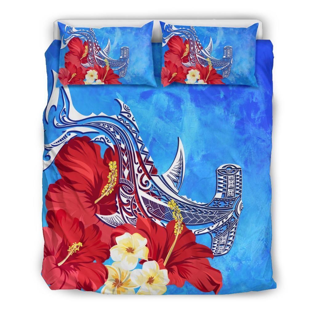 Alohawaii Bedding Set – Cover And Pillow Cases Hawaiian Polynesian Hammer Shark Hibiscus – Ah J0