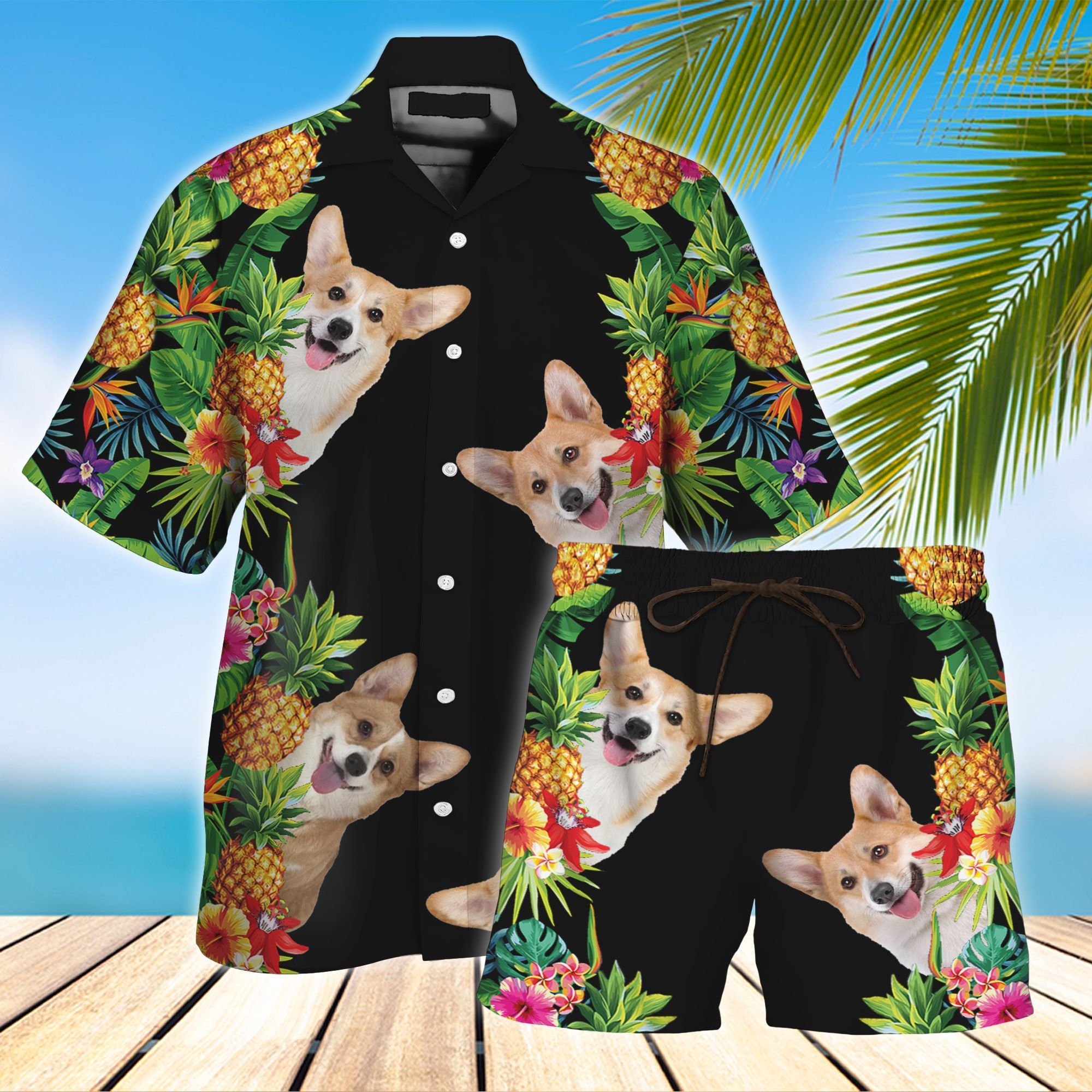 Corgi All Over Printed Hawaii Shirt And Short Ha41063