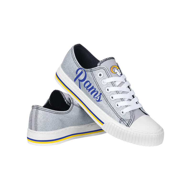 Los Angeles Rams NFL Womens Color Glitter Low Top Canvas Shoes