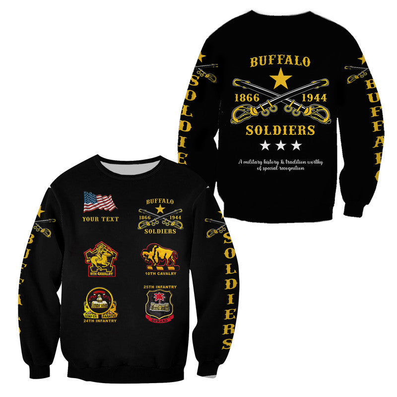 (Custom Personalised) Buffalo Soldiers Sweatshirt African American Military Original Style – Black Lt8