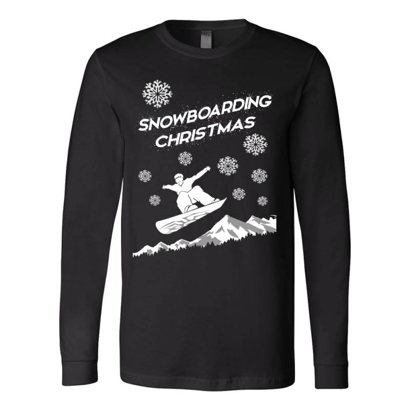 Snowboaring ugly christmas sweater