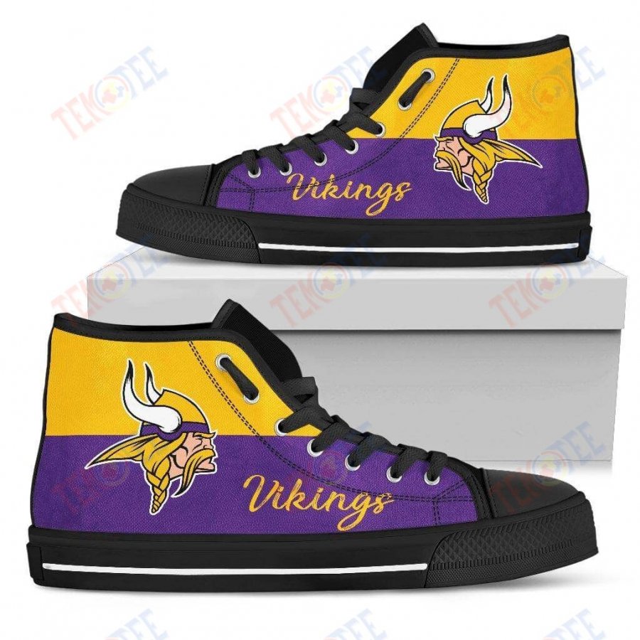 Mens Womens Minnesota Vikings High Top Shoes Divided Colours Stunning TMT743